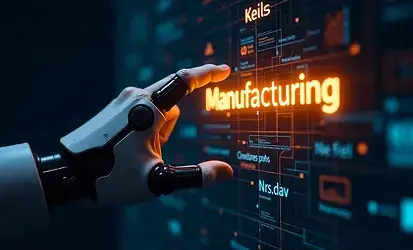 Factory team reviewing digital transformation roadmap for manufacturing