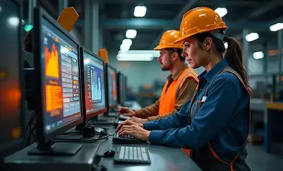 Manufacturing ERP dashboard showing production, inventory, and finance KPIs