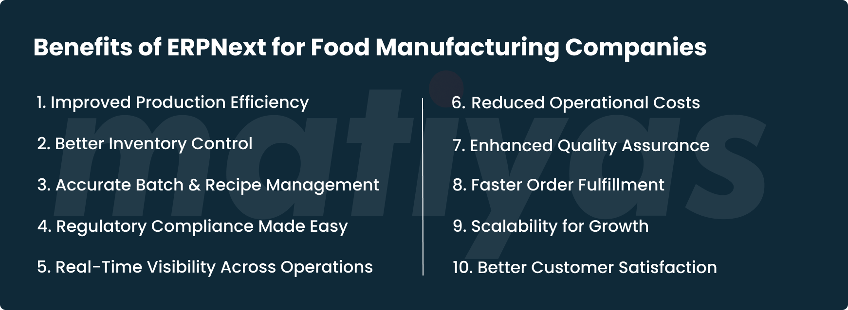 Benefits of ERPNext for Food Manufacturing