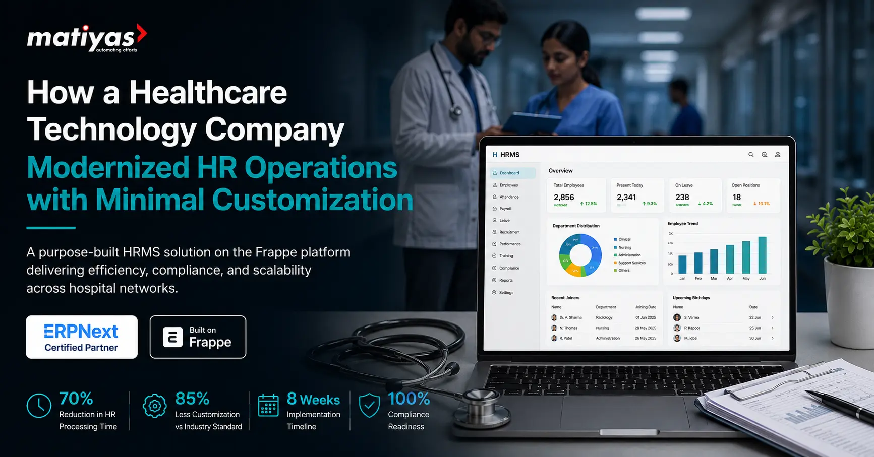 Healthcare HRMS implementation on Frappe with minimal customization